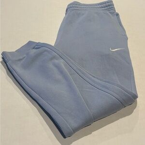 Nike Pants Womens Sz Med Light Blue Fleece Joggers Sweatpants Drawstring Cuffed